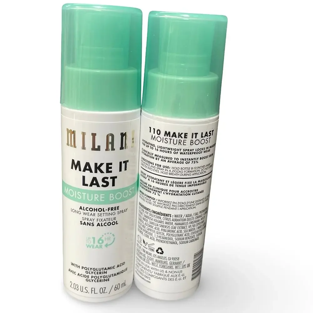 Milani Make It Last Moisture Boost Long Wear Makeup Setting Spray Lot of 2